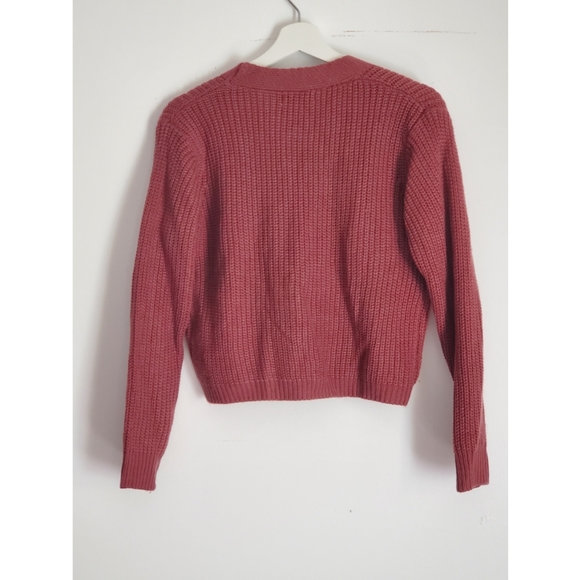 Knit Sweater, Cropped, Marsala/Pink, Size S - Picture 8 of 9